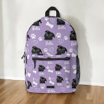Purple Custom Love Paw Print Dog Lover Pet Photo Printed Backpack<br><div class="desc">Show off your love for your furry companion with the "Cute Custom Love Paw Print Dog Lover Pet Photo" design. This personalized product allows you to feature your favorite pet photo, creating a heartwarming tribute to your beloved dog. With an adorable paw print motif and customizable options, it's the perfect...</div>