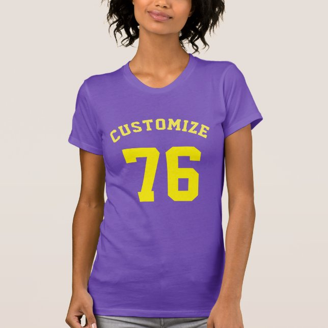 Purple Custom Name Number sport Womens T-Shirt (Front)