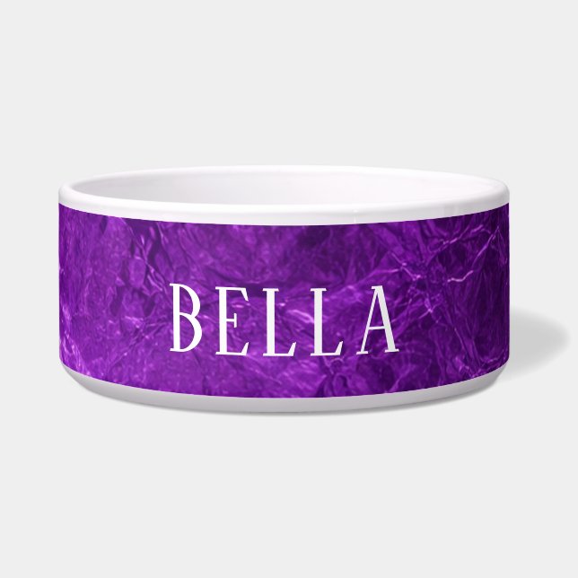 Purple Custom Name Pet Bowl (Front)