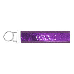Purple Custom Name Wrist Keychain