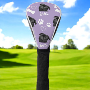 Purple Custom Pet Dog Photo Personalized Golf Head Cover