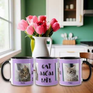 Purple Custom Photo Cat Mom Life Mother's Day  Mug