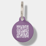 Purple Custom QR Code | Scan Pet ID Tag<br><div class="desc">Customizable purple QR code pet ID tag. This pet tag features a scannable QR code that enables anyone with a smartphone to access important information about your pet. You can easily generate a brand new QR code on the design via the "personalize this template " feature. Just add the URL...</div>