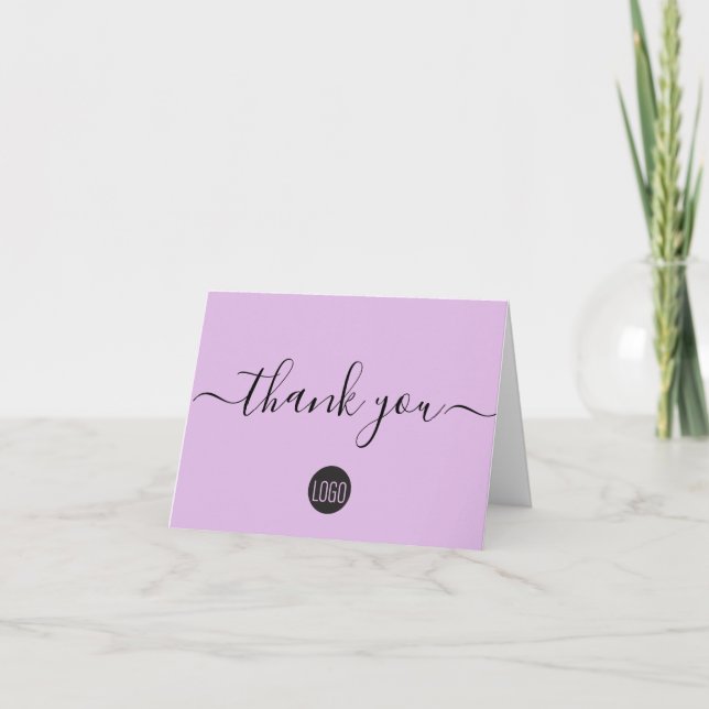 Purple Customizable Customer Appreciation Thank You Card (Front)