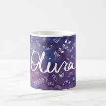 Purple Cute Floral Name Personalized Mug