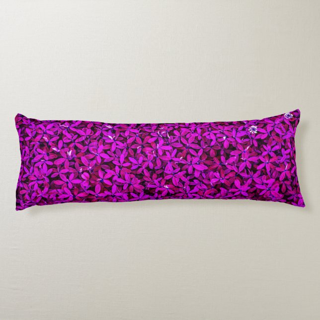 purple Cute Flowers Body Pillow (Back)