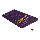 Purple Cute Funny Skating Cartoon Giraffe Wireless Keyboard (Angled)