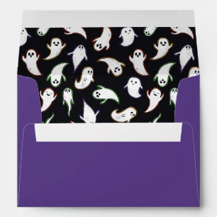 Purple Cute Ghosts Liner Halloween Envelope