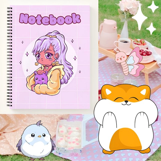 Purple cute girl 💜✨💗 notebook (Creator Uploaded)