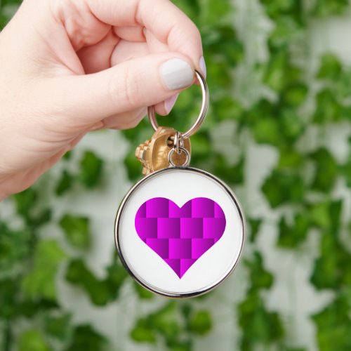 Purple Cute Heart Logo Keychain