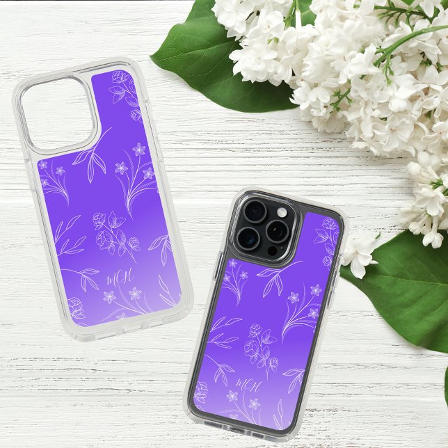 Purple Cute Monogram Flower Aesthetic Speck iPhone Case (Creator Uploaded)