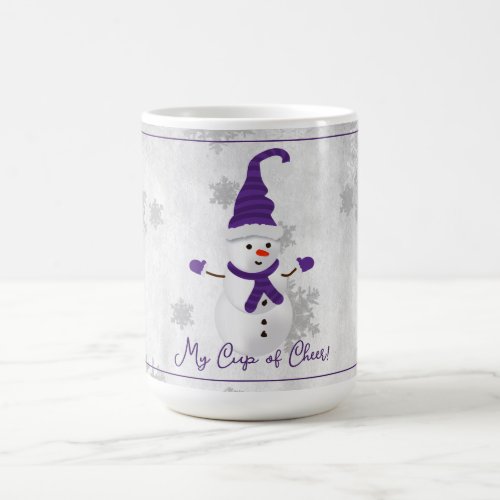 Purple Cute Snowman Holiday Mug