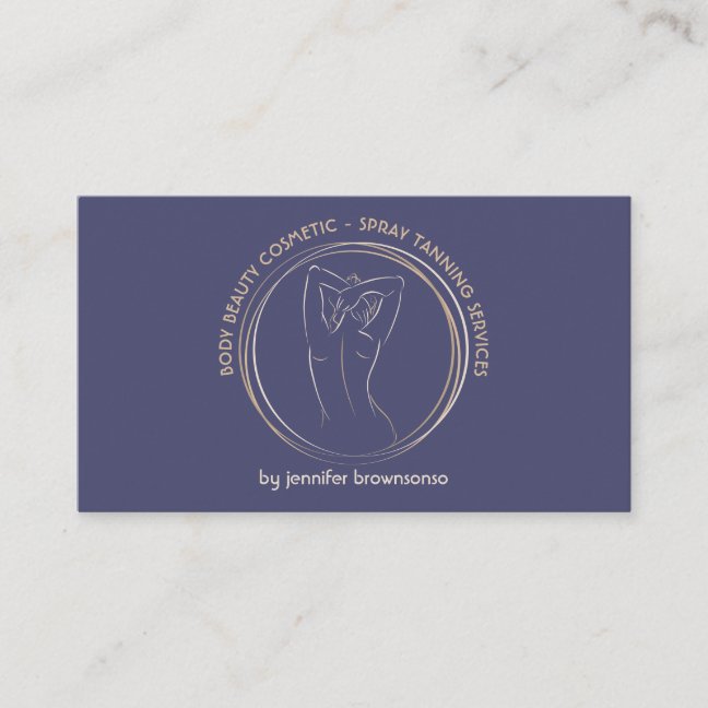 Purple Cute Spray Tan Body Sculpting Contouring Business Card