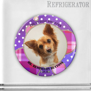 Purple Cutest Pet Keepsake Custom Photo Magnet