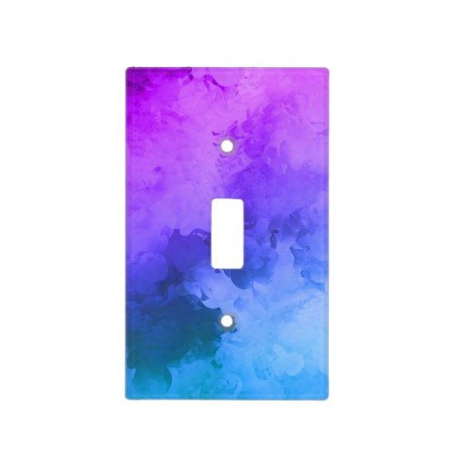 purple cyan blue smoke watercolor background light switch cover