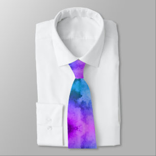 purple cyan blue smoke watercolor background neck tie