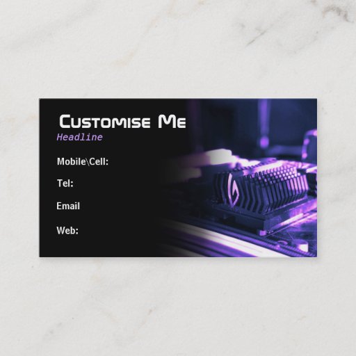 Customizable Purple Cyber Business Card