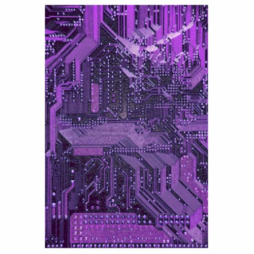 Purple Cyber Circuit Board Tech Electronics Cutout