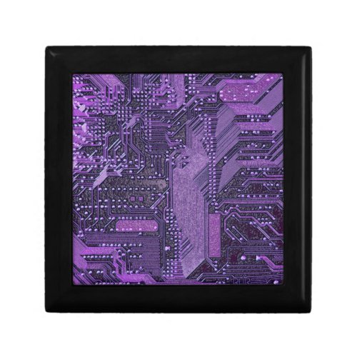 Purple Cyber Circuit Board Tech Electronics Gift Box