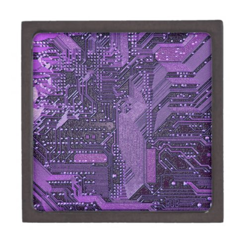 Purple Cyber Circuit Board Tech Electronics Gift Box