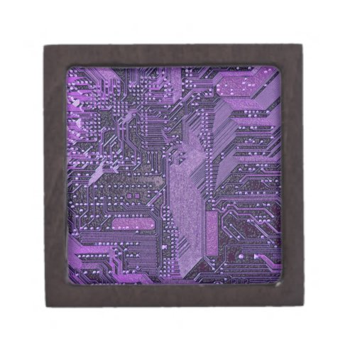 Purple Cyber Circuit Board Tech Electronics Gift Box