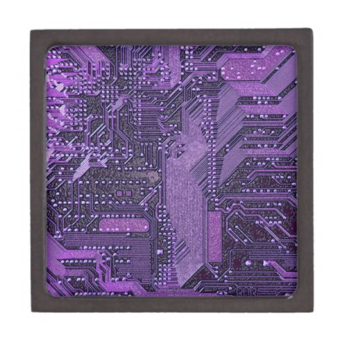 Purple Cyber Circuit Board Tech Electronics Gift Box