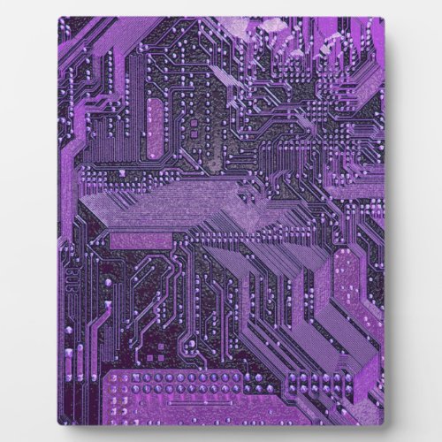 Purple Cyber Circuit Board Tech Electronics Plaque