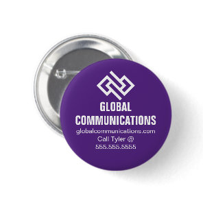 Purple Cyber Technology Computer Company Custom Button