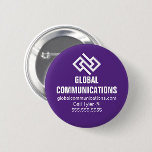 Purple Cyber Technology Computer Company Custom Button
