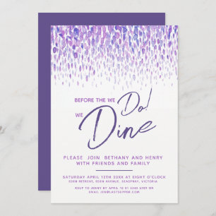 Purple dab art rehearsal dinner before we do invitation