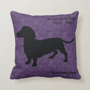 Purple Dachshund In Memory Of Pillow