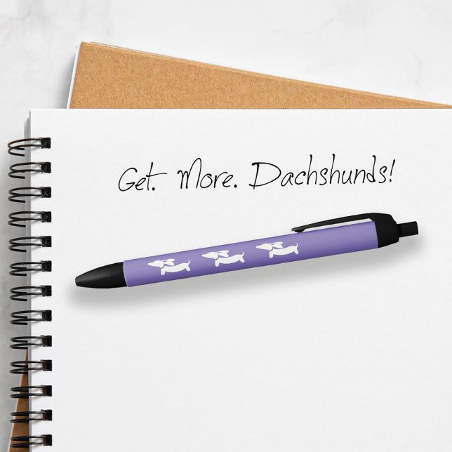Purple Dachshund Ink Pen Stocking Stuffer Gift (Dachshund ink pen in purple)