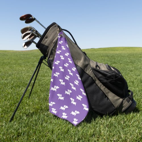 Purple Dachshund Mom Golfer Gift Golf Towel