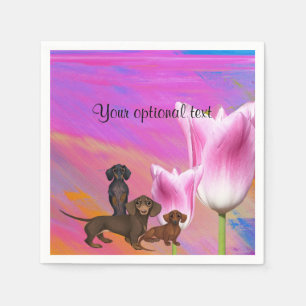 Purple Dachshund Paper Napkins