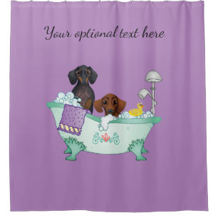 Purple Dachshund Shower Curtain