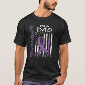 Purple Dad Alzheimers Awareness Flag Dementia Fami T-Shirt