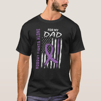 Purple Dad Lupus Awareness USA Flag Products Cloth T-Shirt