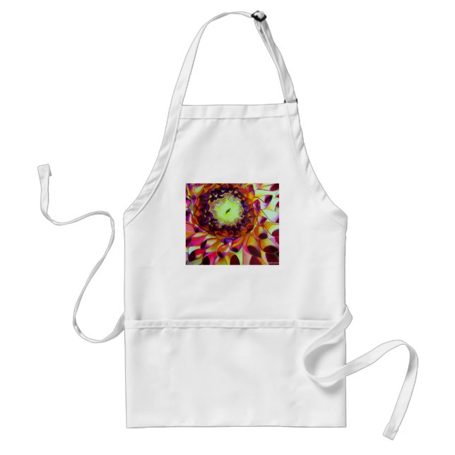 Purple Dahlia abstract original flower art Adult Apron (Front)