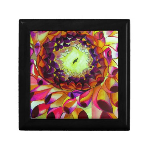 Purple Dahlia abstract original flower art Gift Box
