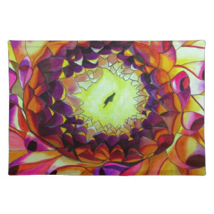 Purple Dahlia abstract original flower art Placemat