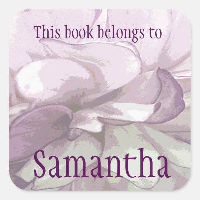 Purple Dahlia Bookplate Sticker