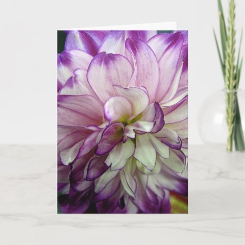 Purple Dahlia Design Blank Notecard