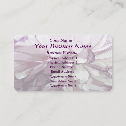 Purple Dahlia Design Business Card