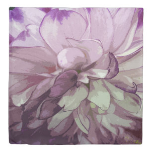 Purple Dahlia Design Duvet Cover