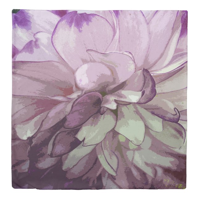 Purple Dahlia Design Duvet Cover (Front)