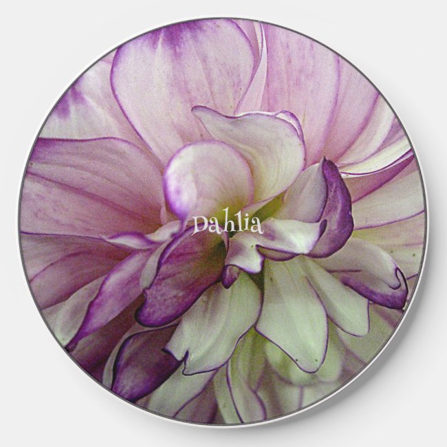 Purple Dahlia Design Wireless Charger