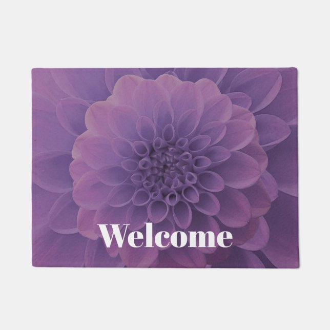 Purple Dahlia Doormat (Front)