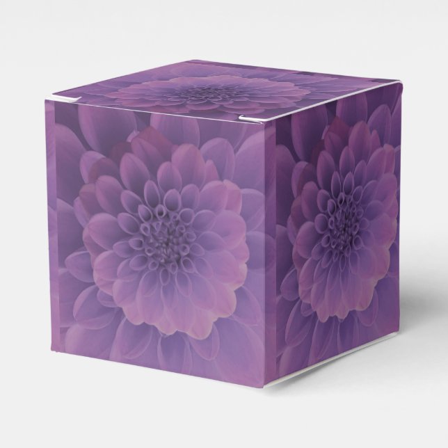 Purple Dahlia Favor Boxes (Front Side)