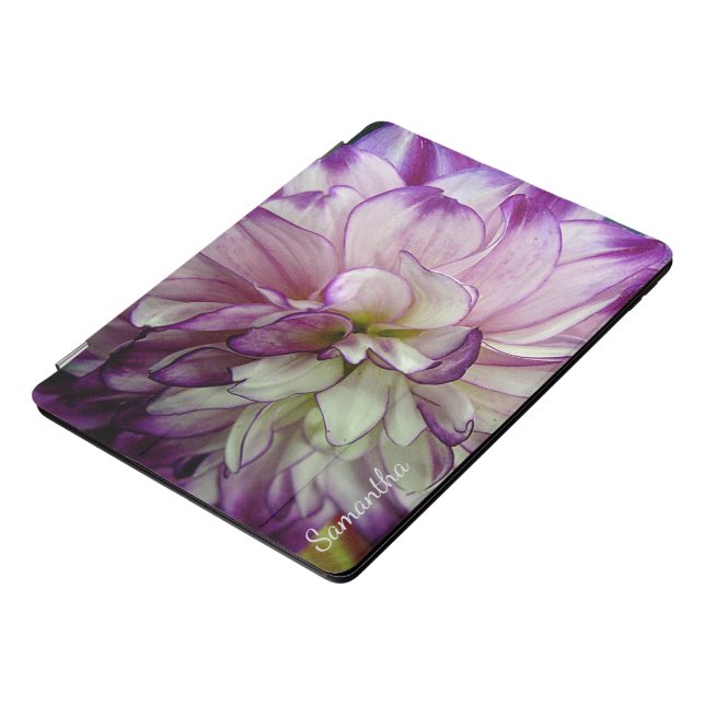 Purple Dahlia Floral iPad Pro Case (Side)