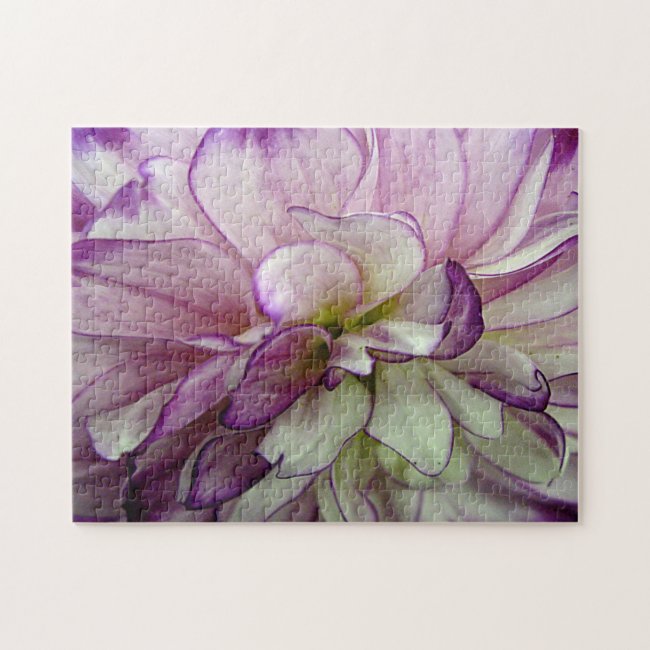 Purple Dahlia Floral Jigsaw Puzzle